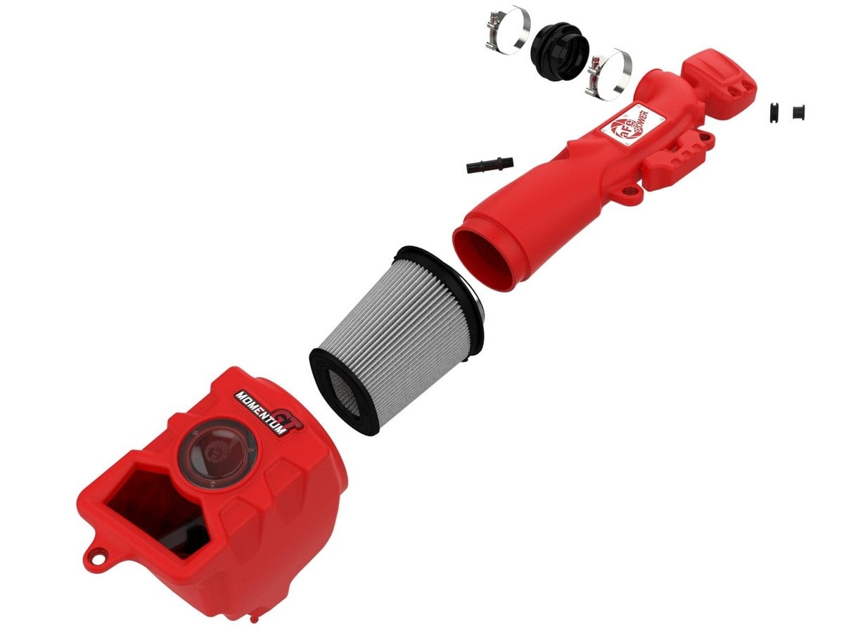 Система холодного впуска Momentum GT Red Edition, с фильтром Pro DRY S для Jeep Wrangler (JL)/Gladiator (JT) 2018–2026 V6-3.6L, AFE Power — фото 2