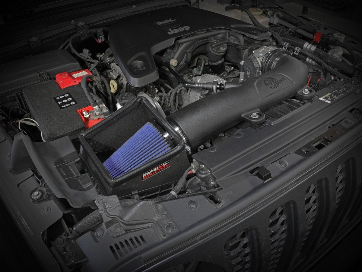 Система холодного впуска Rapid Induction, с фильтром Pro 5R для Jeep Wrangler (JL)/Gladiator (JT) 2018–2026 V6-3.6L, AFE Power — фото 3