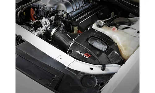 Система холодного впуска Black Series Momentum из углепластика, с двумя фильтрами для Dodge Challenger/Charger SRT Hellcat 2015–2016 V8-6.2L (sc) HEMI, AFE Power — фото 2
