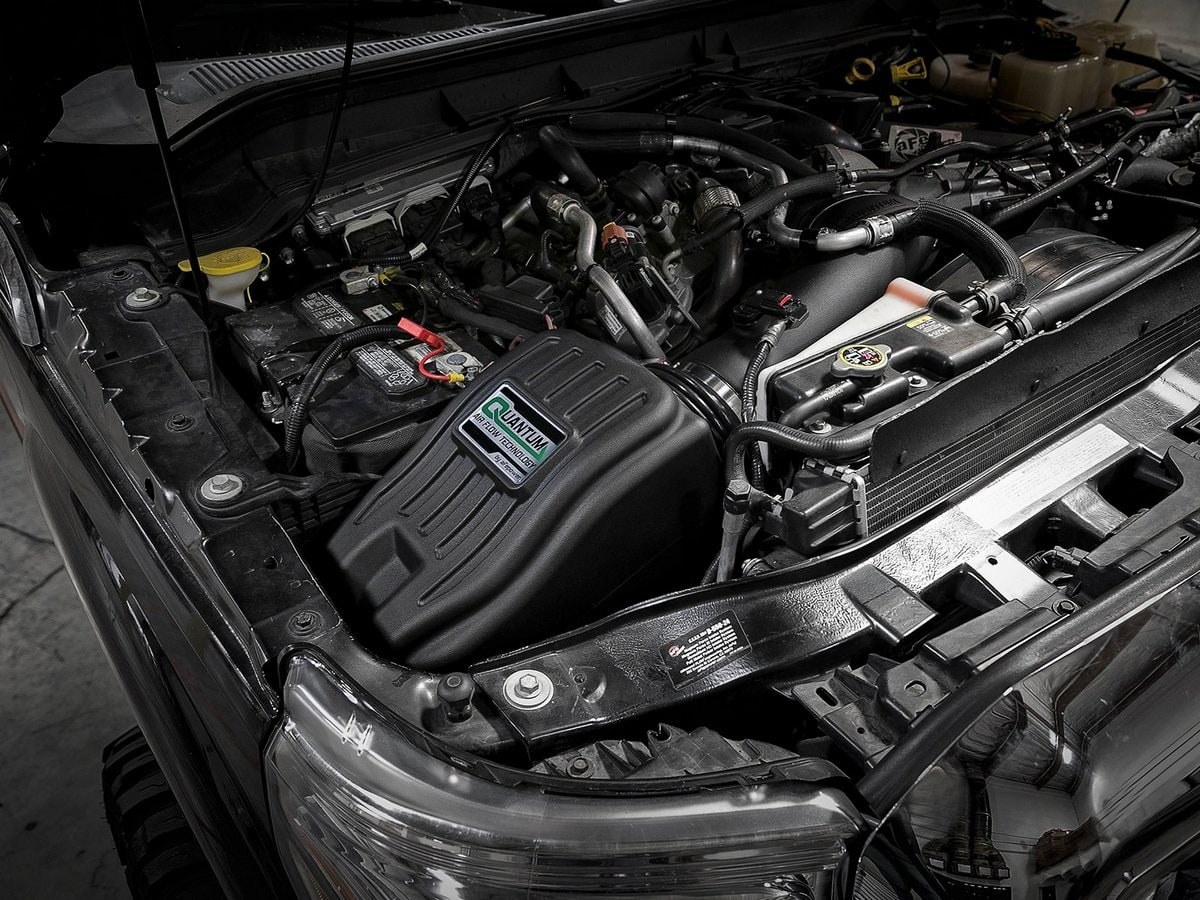Система холодного впуска Quantum, с фильтром Pro DRY S для Ford Diesel Trucks 2011–2016 V8-6.7L (td), AFE Power — фото 3