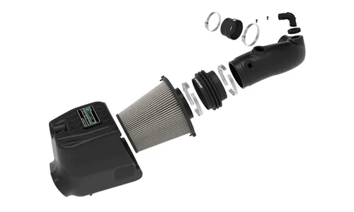 Система холодного впуска Quantum, с фильтром Pro DRY S для Ford Diesel Trucks 2008–2010 V8-6.4L (td), AFE Power — фото 5