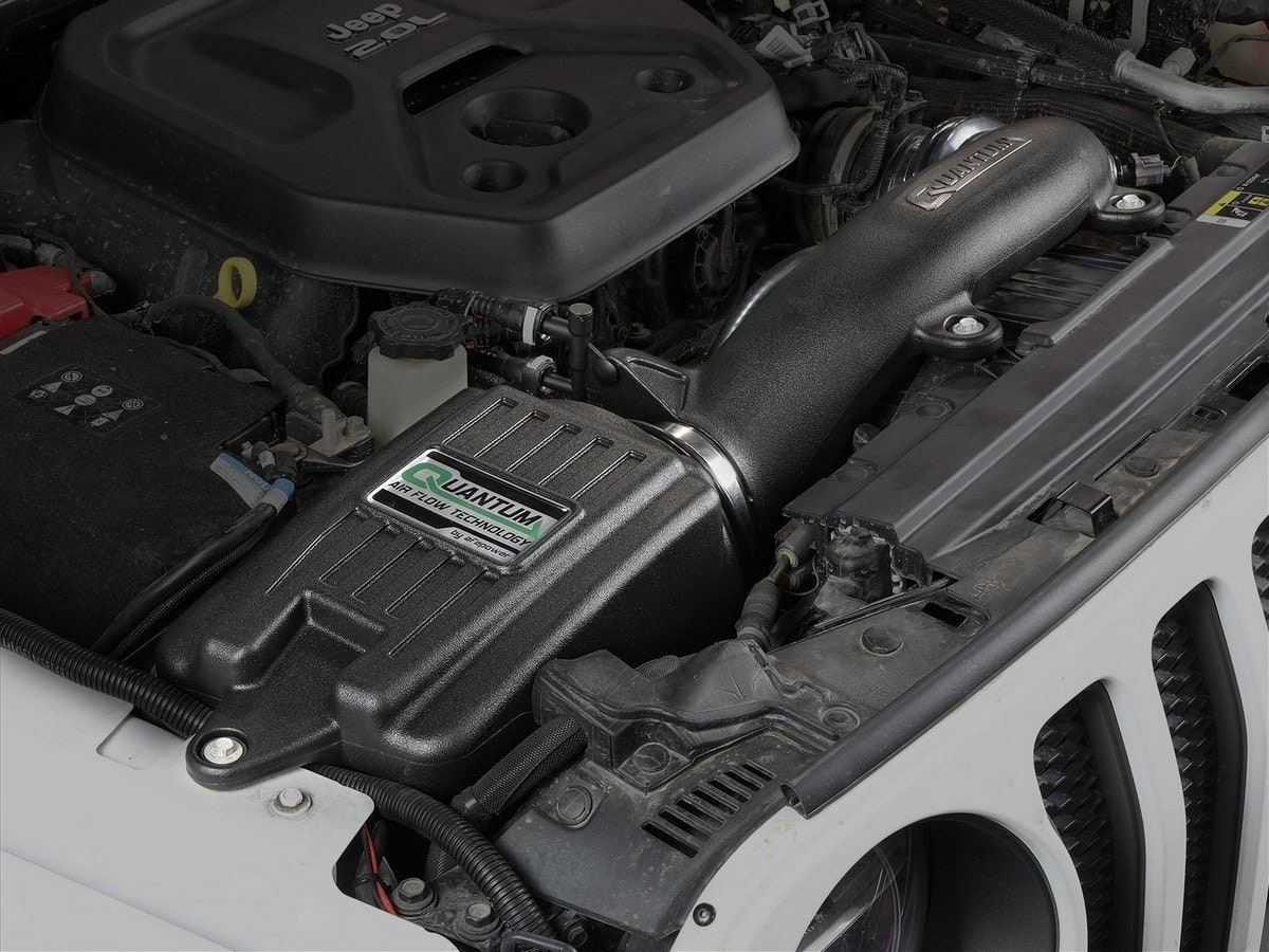 Система холодного впуска Quantum, с фильтром Pro 5R для Jeep Wrangler (JL) 2018–2023 L4-2.0L (t), AFE Power — фото 3