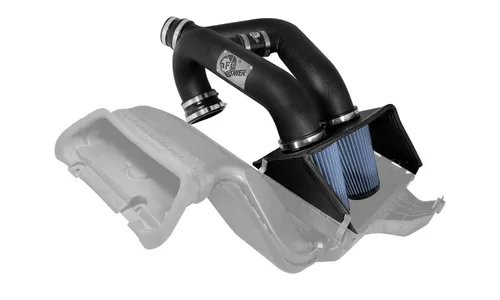 Система холодного впуска Rapid Induction Dual 3-1/2 IN, с фильтром Pro 5R, два патрубка 88,9 мм (3,5 дюйма) для Ford F-150 2015–2026 V6-2.7L (tt)/ 2015–2016 V6-3.5L (tt), AFE Power — фото 1