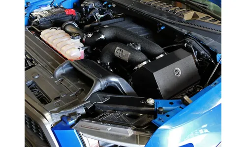 Система холодного впуска Rapid Induction 'Super Raptor' Dual 3-1/2 IN, с фильтром Pro 5R, два патрубка 88,9 мм (3,5 дюйма) для Ford F-150/Raptor 2017–2020 V6-3.5L (tt)/Expedition 2018–2021 V6-3.5L (tt), AFE Power — фото 3