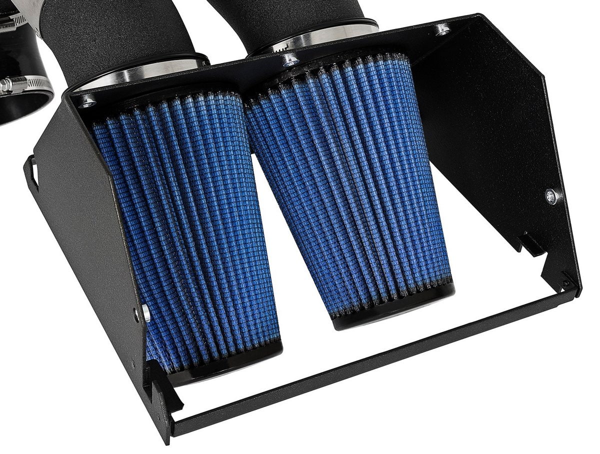 Система холодного впуска Rapid Induction 'Super Raptor' Dual 3-1/2 IN, с фильтром Pro 5R, два патрубка 88,9 мм (3,5 дюйма) для Ford F-150/Raptor 2017–2020 V6-3.5L (tt)/Expedition 2018–2021 V6-3.5L (tt), AFE Power — фото 7
