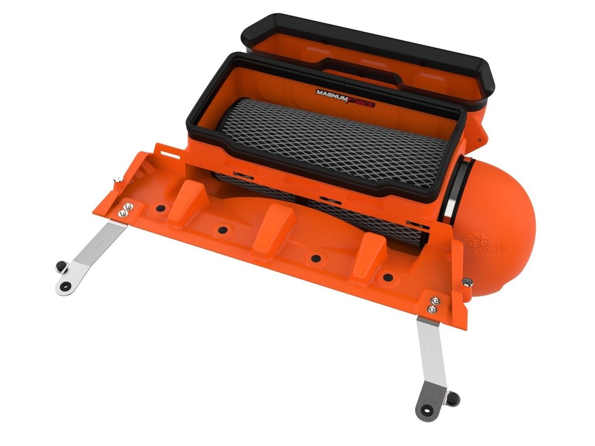 Система холодного впуска Magnum FORCE Stage-2 Orange Edition, с фильтром Black Pro 5R для RAM 1500 TRX 2021–2024 V8-6.2L (sc), AFE Power — фото 1