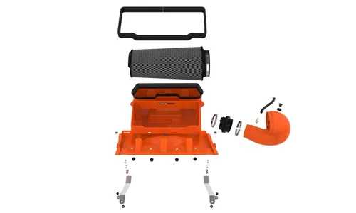 Система холодного впуска Magnum FORCE Stage-2 Orange Edition, с фильтром Black Pro 5R для RAM 1500 TRX 2021–2024 V8-6.2L (sc), AFE Power — фото 2
