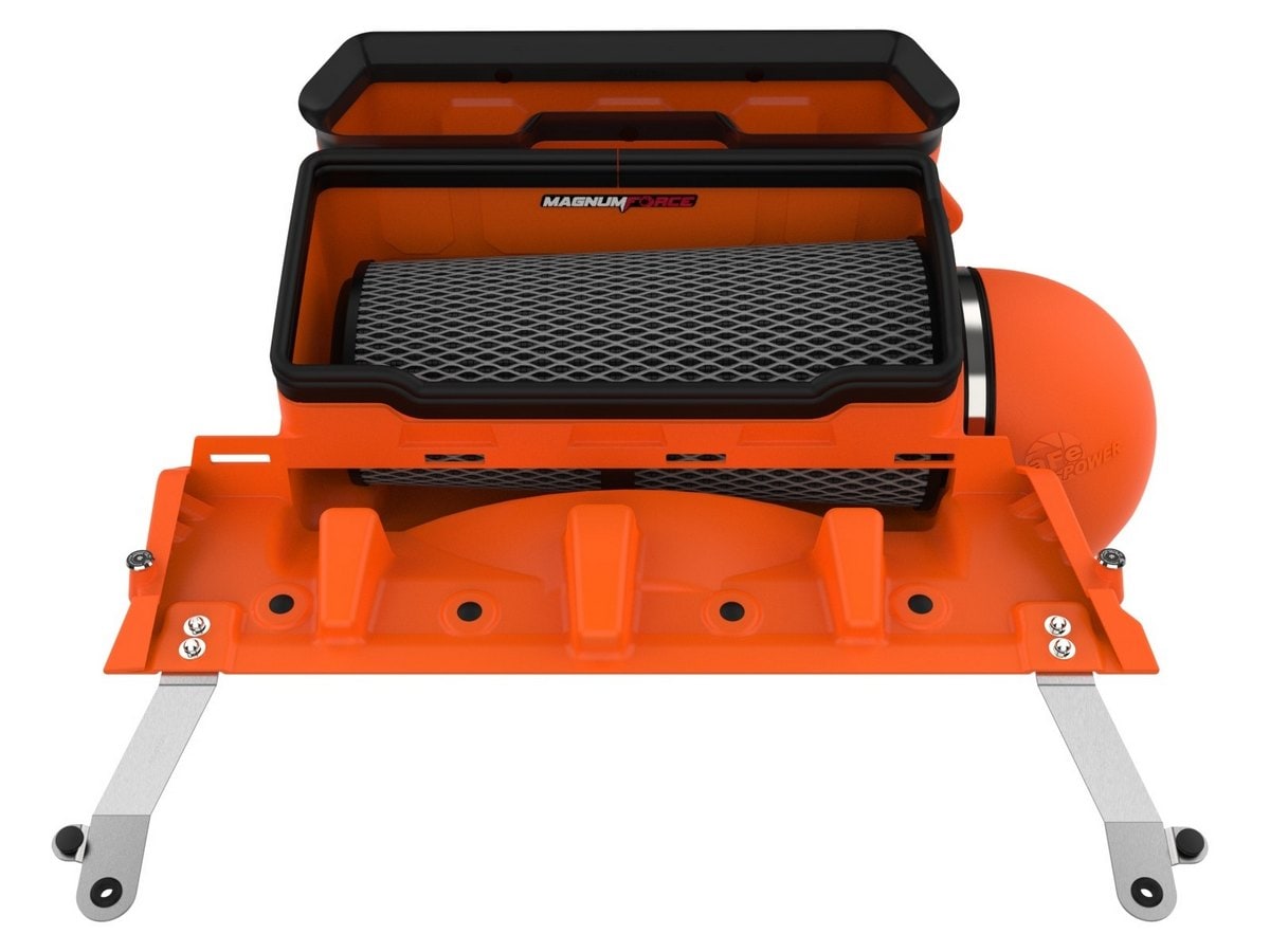 Система холодного впуска Magnum FORCE Stage-2 Orange Edition, с фильтром Black Pro 5R для RAM 1500 TRX 2021–2024 V8-6.2L (sc), AFE Power — фото 4