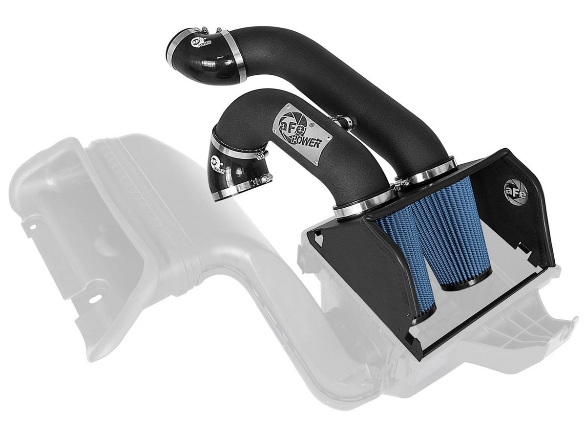 Система холодного впуска Rapid Induction ST Dual 3 IN, с фильтром Pro 5R, два патрубка 76,2 мм (3 дюйма) для Ford F-150/Raptor 2017–2020 V6-3.5L (tt)/Expedition 2018–2021 V6-3.5L (tt), AFE Power — фото 1