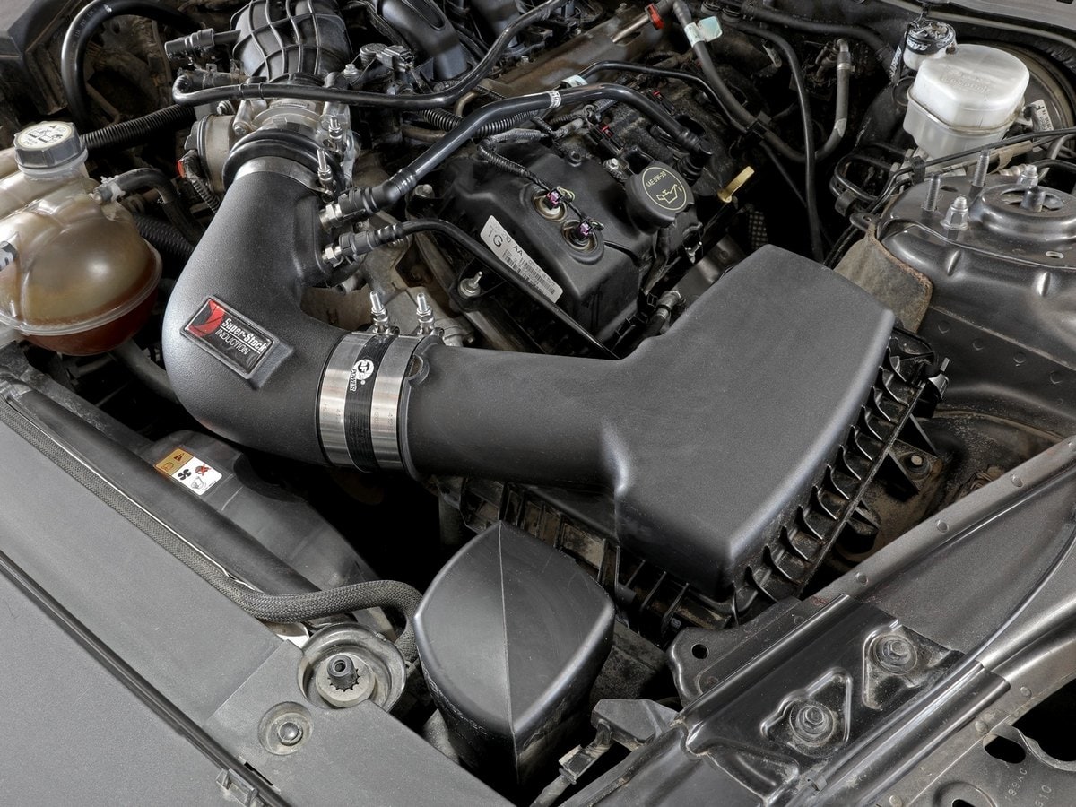 Система впуска Super Stock, с фильтром Pro DRY S для Ford Mustang 2015–2017 V6-3.7L, AFE Power — фото 3