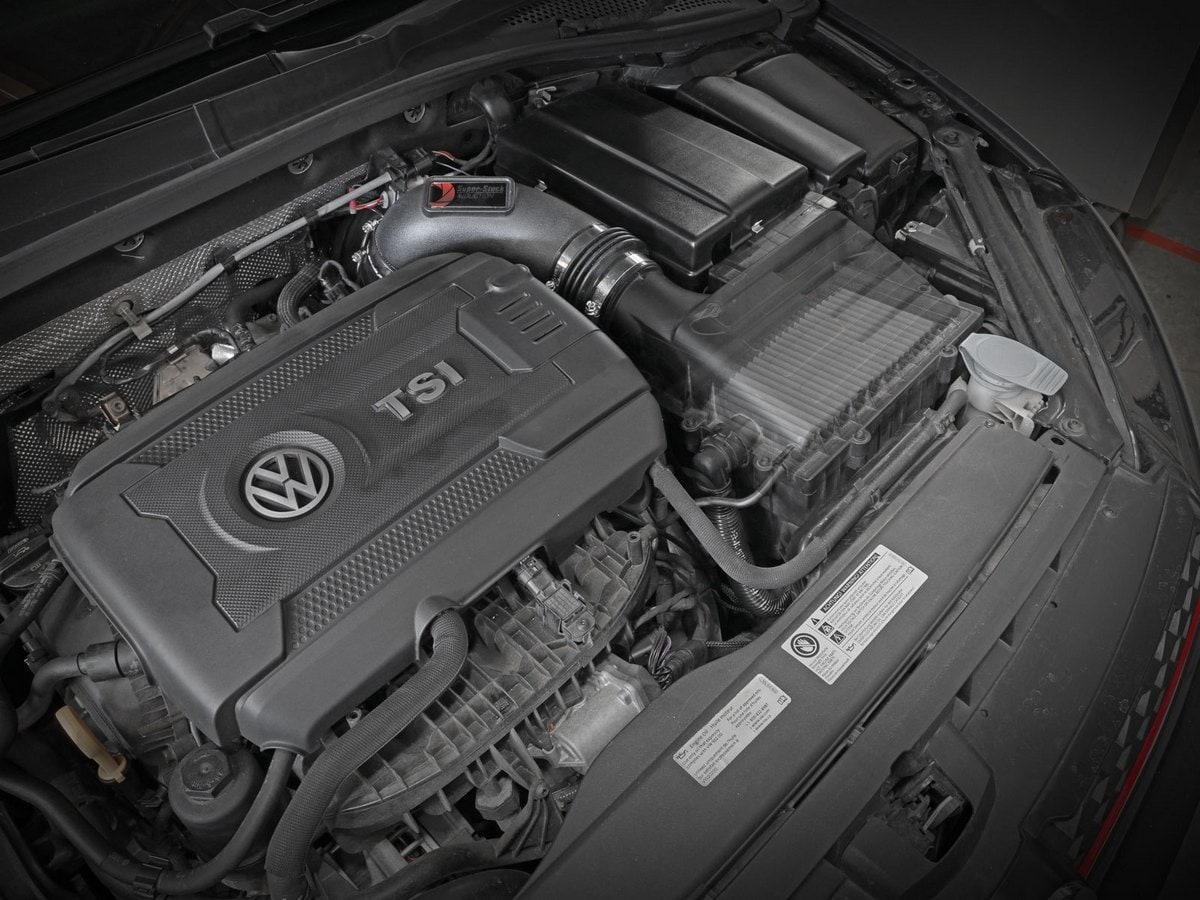 Система впуска Super Stock, с фильтром Pro DRY S для Volkswagen GTI (MKVII) 2015–2021 L4-2.0L (t), AFE Power — фото 2