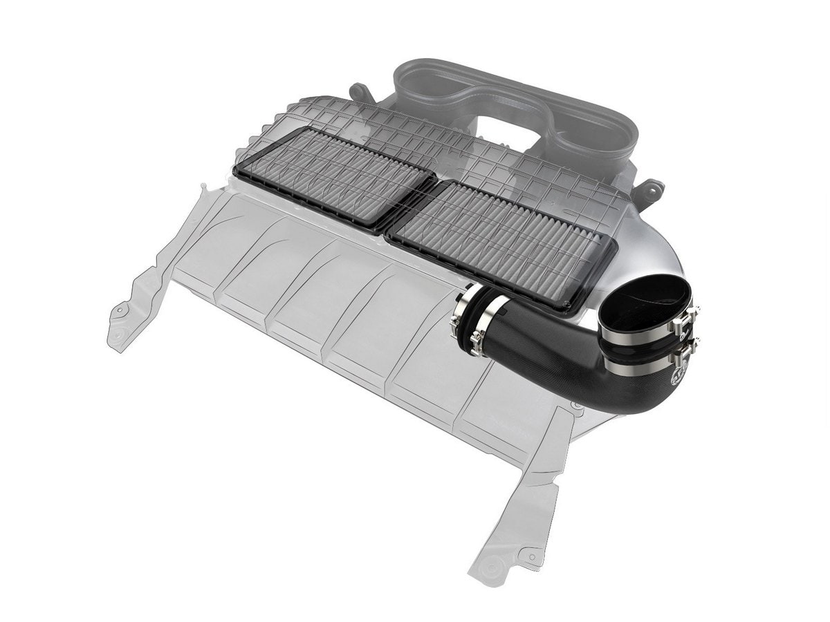 Система впуска Super Stock из углепластика, с фильтрами Pro DRY S для RAM 1500 TRX 2021–2024 V8-6.2L (sc), AFE Power — фото 1