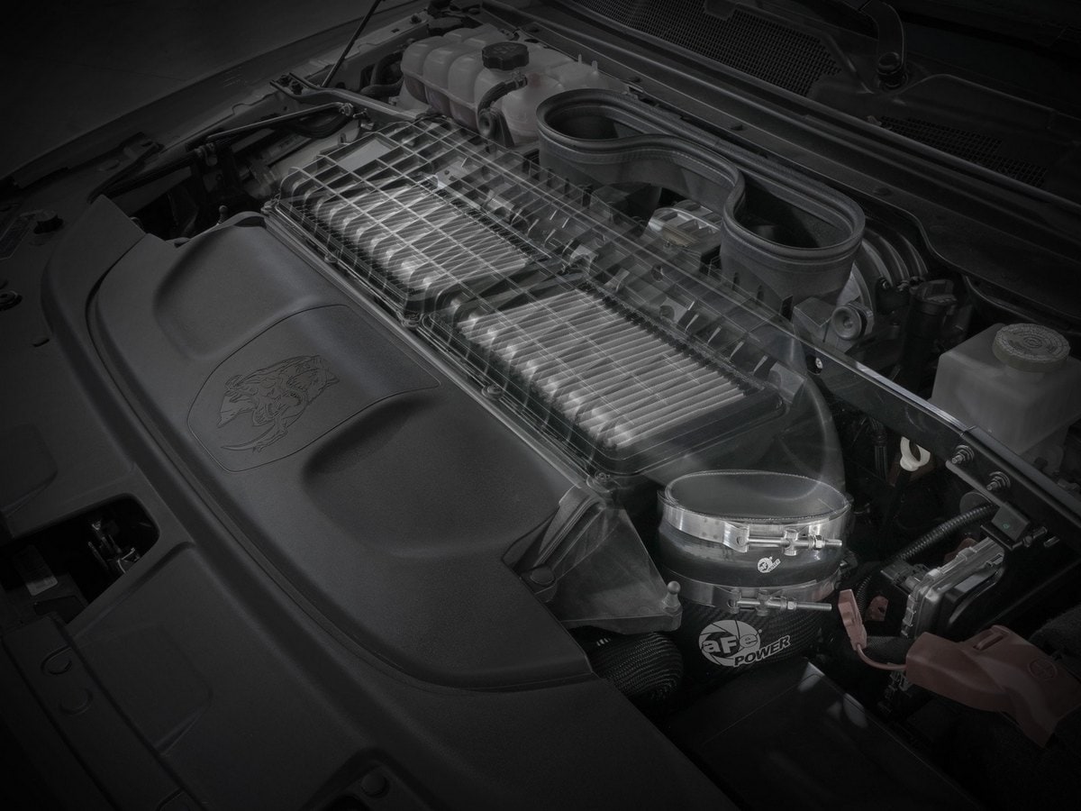 Система впуска Super Stock из углепластика, с фильтрами Pro DRY S для RAM 1500 TRX 2021–2024 V8-6.2L (sc), AFE Power — фото 2