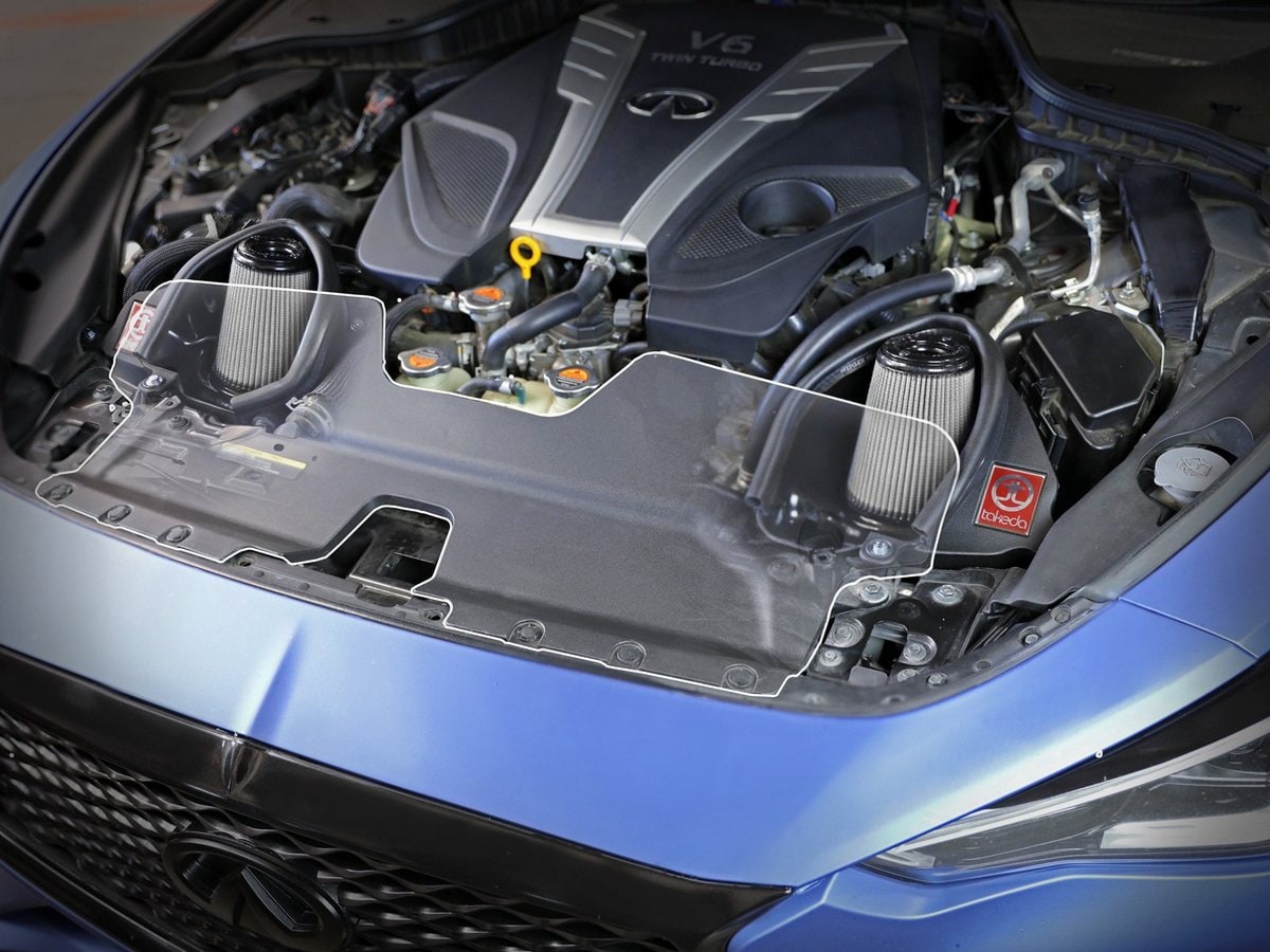 Система холодного впуска Takeda Stage-2, с фильтрами Pro DRY S для Infiniti Q50/Q60 2016–2024 V6-3.0L (tt), AFE Power — фото 3