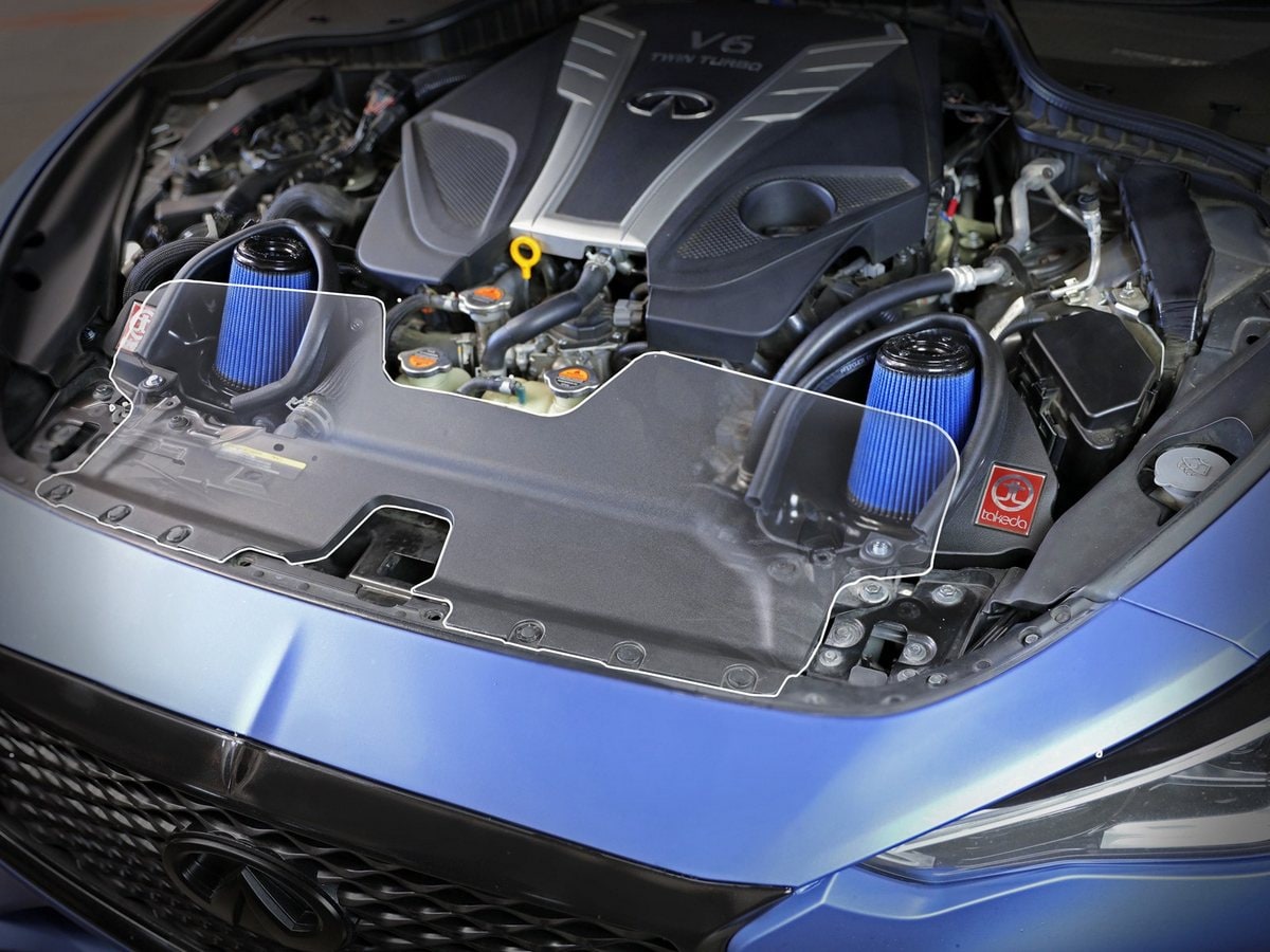 Система холодного впуска Takeda Stage-2, с фильтрами Pro 5R для Infiniti Q50/Q60 2016–2024 V6-3.0L (tt), AFE Power — фото 3