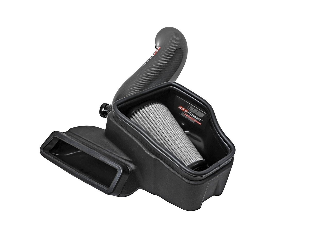 Система холодного впуска Track Series из углепластика, с фильтром Pro DRY S для Volkswagen Golf R 2015–2019 L4-2.0L (t), AFE Power — фото 1