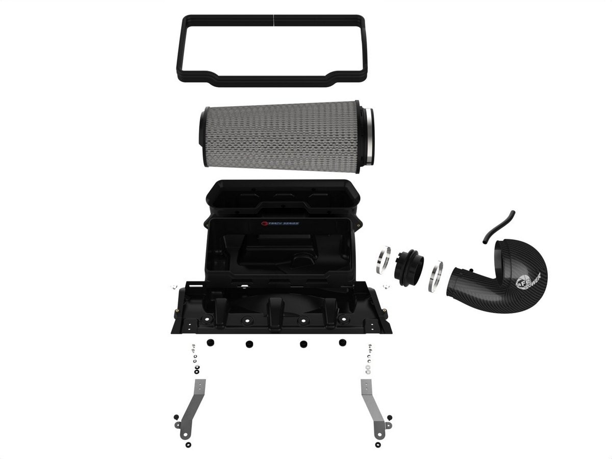 Система холодного впуска Track Series из углепластика, с фильтром Pro DRY S для RAM 1500 TRX 2021–2024 V8-6.2L (sc), AFE Power — фото 2