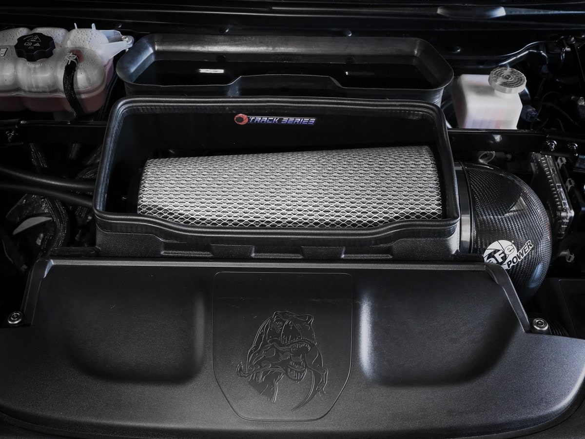 Система холодного впуска Track Series из углепластика, с фильтром Pro DRY S для RAM 1500 TRX 2021–2024 V8-6.2L (sc), AFE Power — фото 3