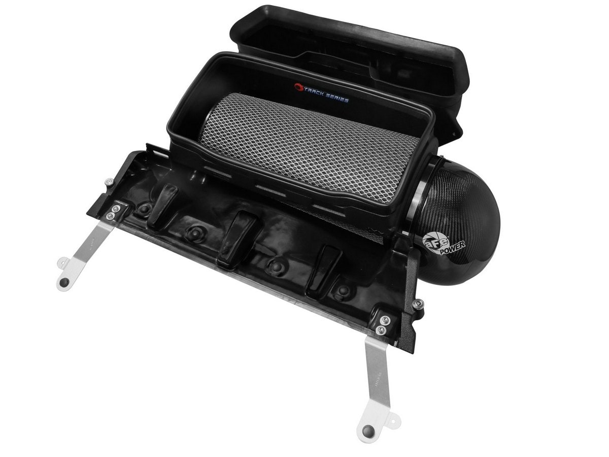 Система холодного впуска Track Series из углепластика, с фильтром Black Pro 5R для RAM 1500 TRX 2021–2024 V8-6.2L (sc), AFE Power — фото 1