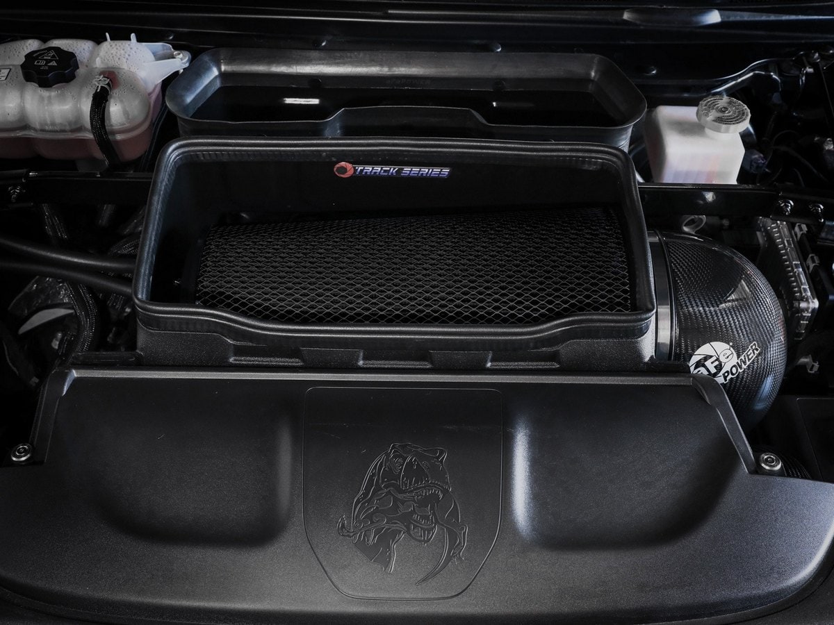 Система холодного впуска Track Series из углепластика, с фильтром Black Pro 5R для RAM 1500 TRX 2021–2024 V8-6.2L (sc), AFE Power — фото 3