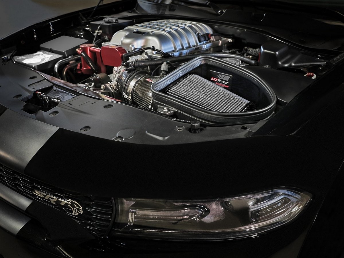 Система холодного впуска Track Series из углепластика, с фильтром Pro DRY S для Dodge Charger SRT Hellcat Redeye 2021–2023 V8-6.2L (sc), AFE Power — фото 3