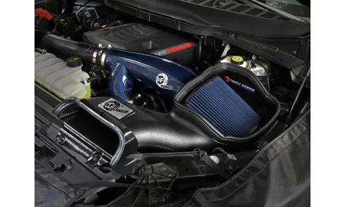 Система холодного впуска Track Series из углепластика с синим кевларом, с фильтром Pro 5R для Ford F-150 Raptor 2017–2026 V6-3.5L (tt), AFE Power — фото 3