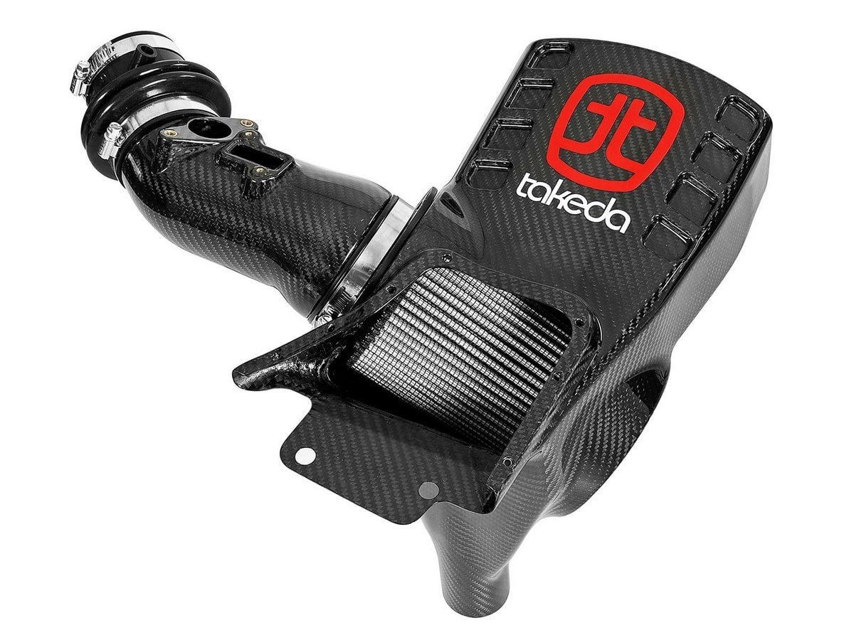 Система холодного впуска Takeda Black Series Momentum из углепластика, с фильтром Pro DRY S для Honda Civic Type R 2017–2021 L4-2.0L (t), AFE Power — фото 1