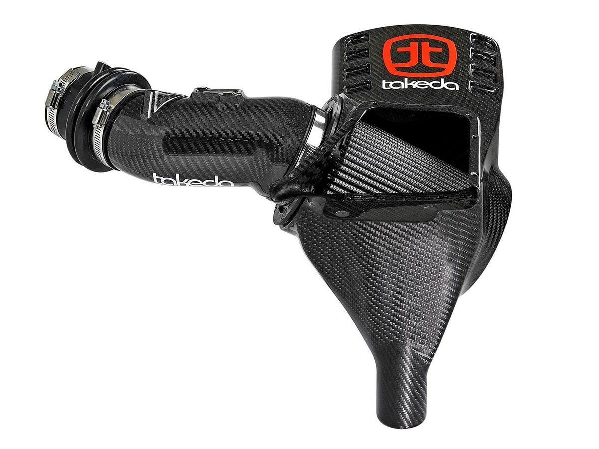Система холодного впуска Takeda Black Series Momentum из углепластика, с фильтром Pro DRY S для Honda Civic Type R 2017–2021 L4-2.0L (t), AFE Power — фото 4