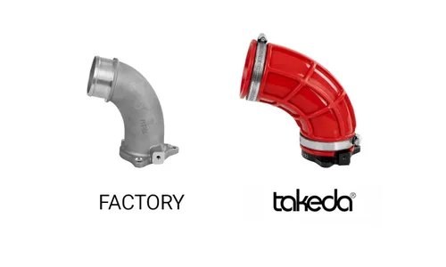 Входной патрубок турбокомпрессора Takeda для впуска Takeda, красный, AFE Power — фото 4