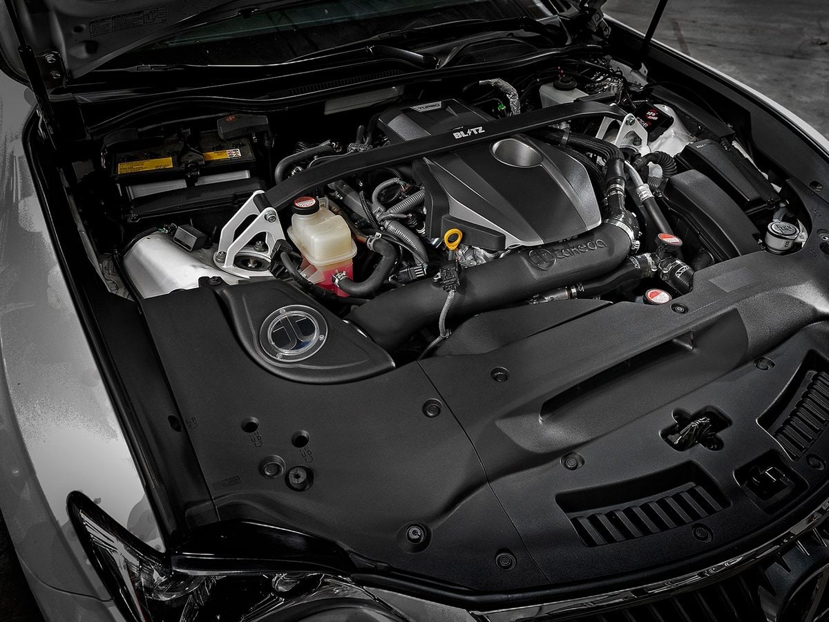 Система холодного впуска Takeda Momentum, с фильтром Pro 5R, чёрное исполнение для Lexus RC 200t/300 2016–2025/GS 200t/300 2016–2019 L4-2.0L (t), AFE Power — фото 2