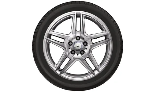 Колесный диск AMG 8J×18 ET45 для Mercedes-Benz A207/C207, передняя ось, серебристый, 5 двойных спиц — фото 1