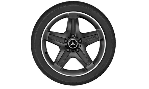 Колесный диск AMG 9,5J×19 ET50 для Mercedes-Benz G-Class 463, передняя и задняя оси, черный, с алмазной проточкой, 5 спиц — фото 1