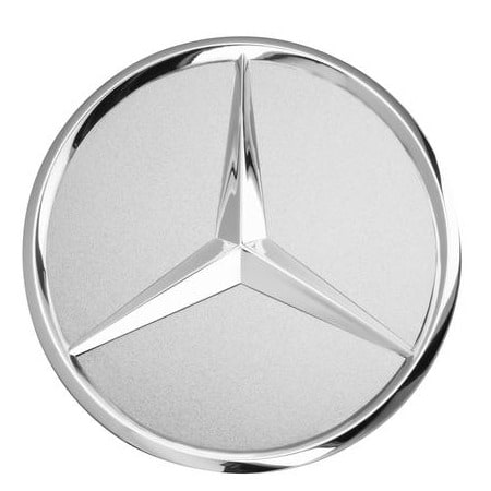 Центральный колпачок с объемной звездой, 70 мм, серебристый Sterling Silver, Mercedes — фото 1