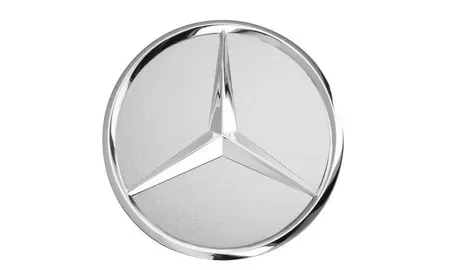 Центральный колпачок с объемной звездой, 70 мм, серебристый Sterling Silver, Mercedes — фото 1