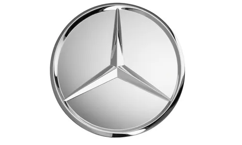 Центральный колпачок с объемной звездой, 70 мм, хром, Mercedes — фото 1