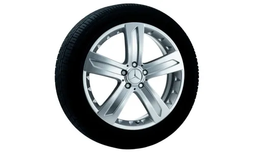 Колесный диск 8J×19 ET60 для Mercedes-Benz M-Class / GLE 164, передняя и задняя оси, серебристый Sterling Silver, 5 спиц — фото 1