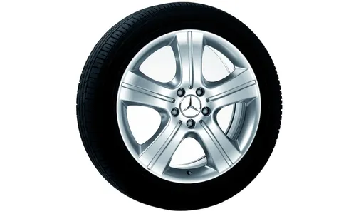 Колесный диск 8J×18 ET60 для Mercedes-Benz W164, передняя и задняя оси, стерлингово-серебристый, 5 спиц — фото 1
