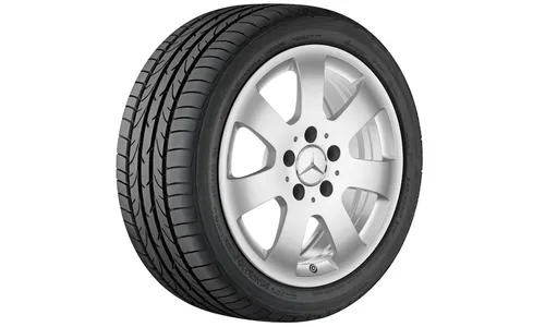 Колесный диск 7J×16 ET33 для Mercedes-Benz W211, передняя и задняя оси, титаново-серебристый — фото 1