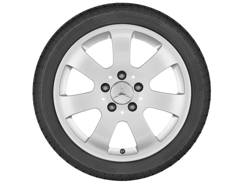 Колесный диск 7J×16 ET33 для Mercedes-Benz W211, передняя и задняя оси, титаново-серебристый — фото 3