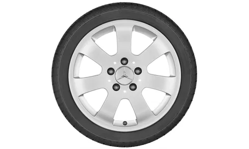 Колесный диск 7J×16 ET33 для Mercedes-Benz W211, передняя и задняя оси, титаново-серебристый — фото 3