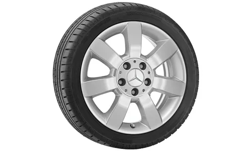 Колесный диск 6J×16 ET46 для Mercedes-Benz W169/W245, передняя и задняя оси, титаново-серебристый — фото 1