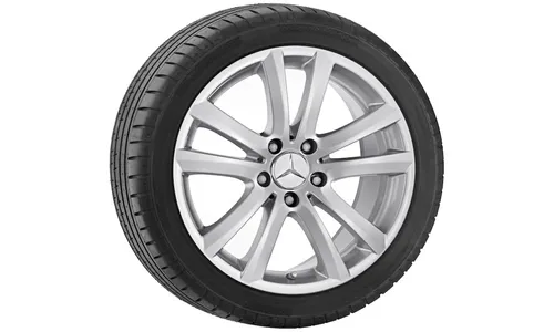 Колесный диск 8,5J×17 ET30 для Mercedes-Benz A209/C209/R170/R171, задняя ось, стерлингово-серебристый, 5 двойных спиц — фото 1