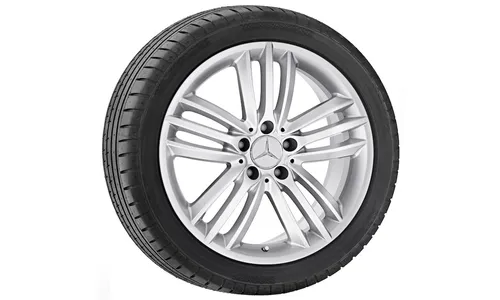 Колесный диск 8,5J×18 ET30 для Mercedes-Benz A209/C209/R171, задняя ось, стерлингово-серебристый, 5 тройных спиц — фото 1