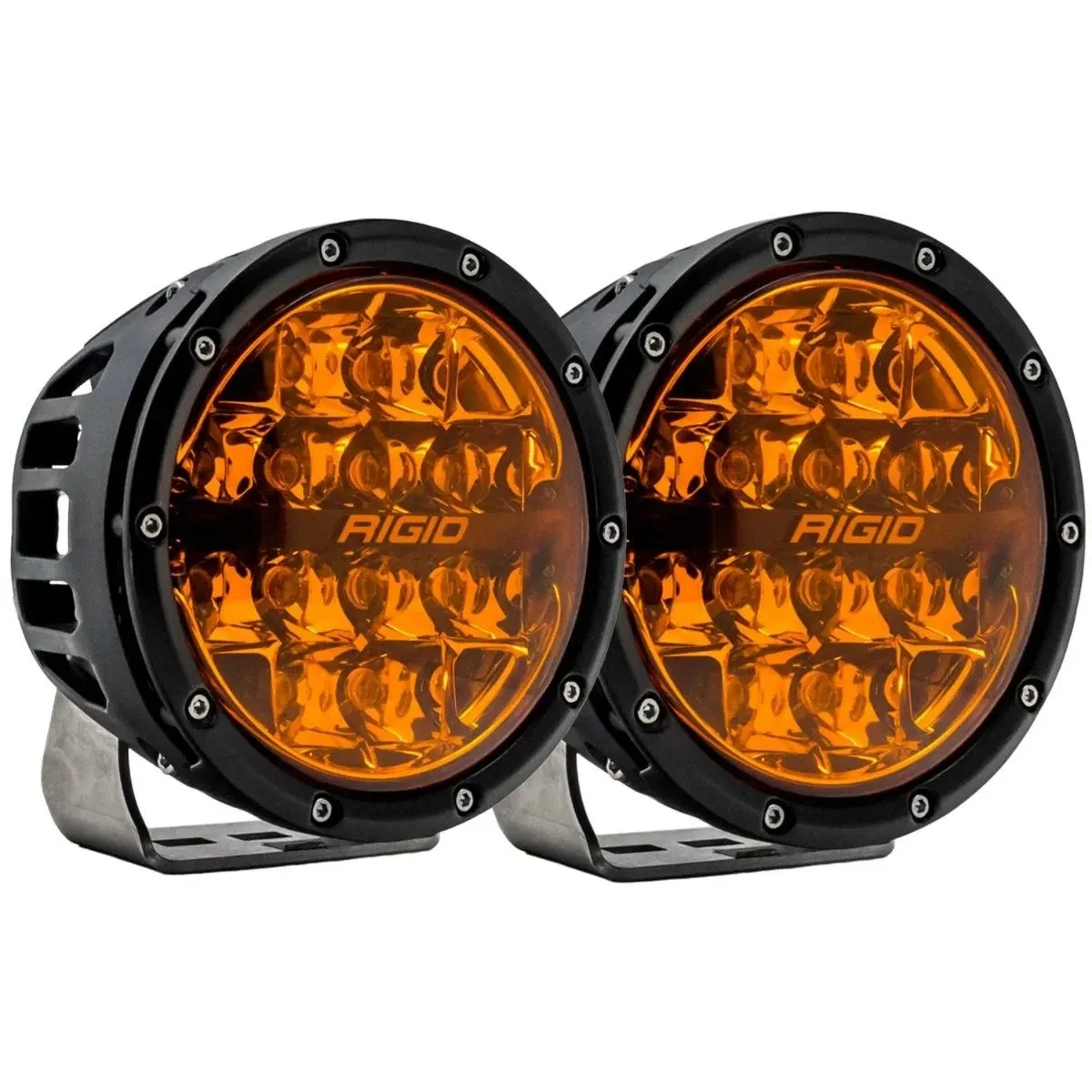 Светодиодные фары 360-Series 152,4 мм (6 дюймов), янтарная линза, серия Amber Pro, Rigid Industries — фото 1