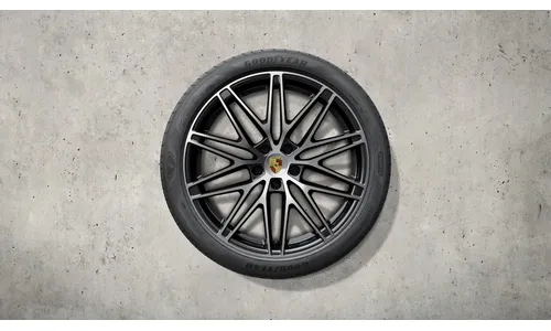 Комплект летних колес комплект колес RS Spyder Design, окрашенный в глянцевый черный цвет, центральные колпачки входят в комплект для Porsche Macan II — фото 2