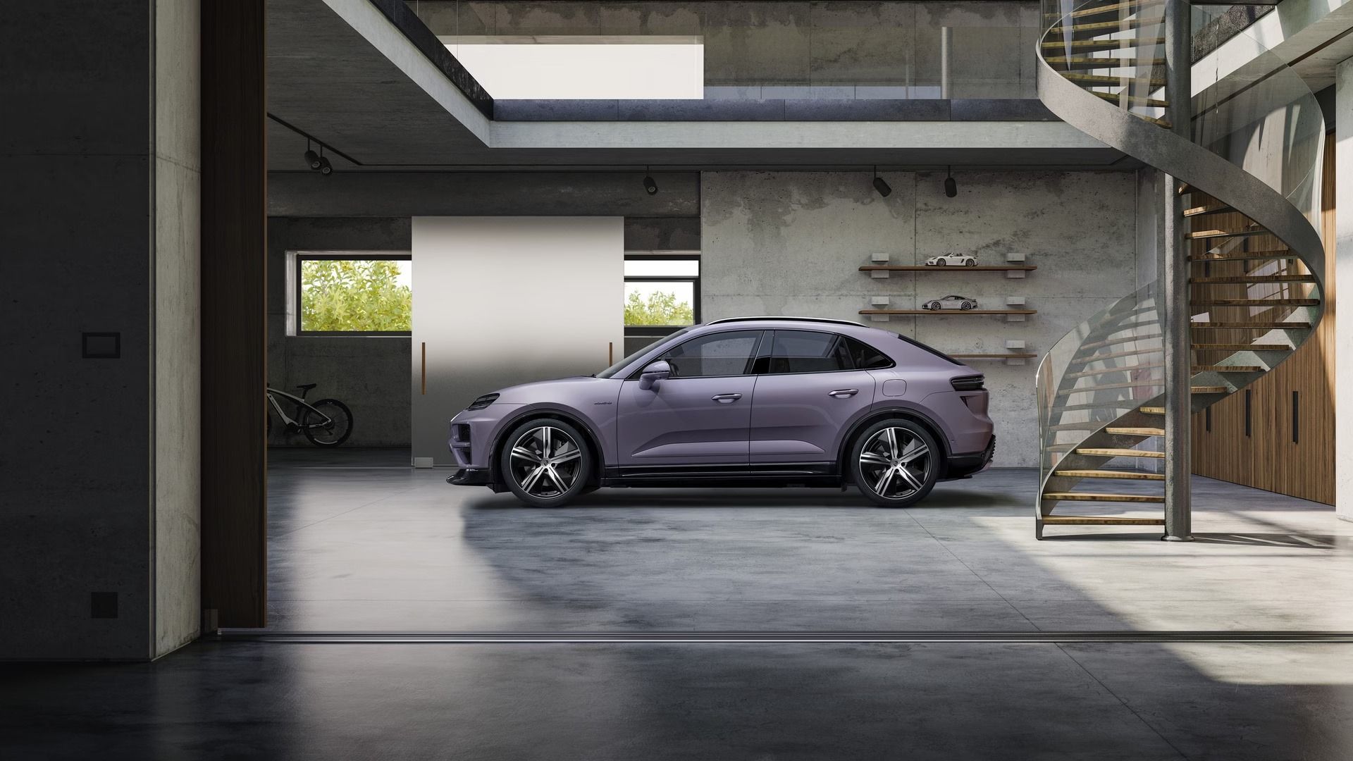 Комплект летних колес колес Macan Exclusive Design, окрашенных в глянцевый черный цвет, центральные колпачки входят в комплект для Porsche Macan II — фото 3
