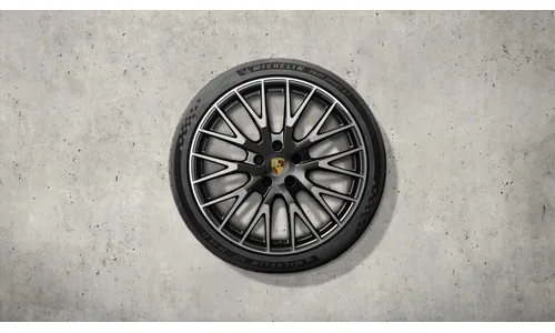 Комплект летних колес комплект колес Panamera Exclusive Design, окрашенный в черный (глянцевый) цвет, центральные колпачки входят в комплект для Porsche Panamera III (G3) — фото 2