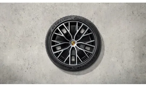 Комплект зимних колес колес для Taycan Turbo S Aero Design, 20 дюймов, окрашенных в глянцевый цвет черный, центральные колпачки входят в комплект для Porsche Taycan (2024-) рестайлинг — фото 2