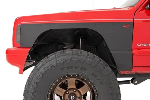 Комплект защитных накладок крыльев и боковин, передний комплект, Jeep Cherokee XJ (1997–2001), Rough Country — фото 2