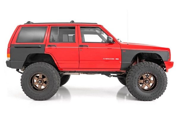 Комплект защитных накладок крыльев и боковин, передний комплект, Jeep Cherokee XJ (1997–2001), Rough Country — фото 3